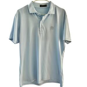 G/FORE Light Blue Golf Short Sleeve Collared Polo Shirt
